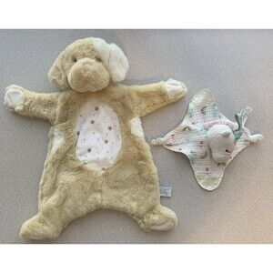 Douglas Baby Sshlumpie Tan Puppy Dog Plush Lovey + Mini Unicorn Cloth Teether